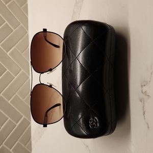 Chanel gradient aviator sunglasses - brown & gold